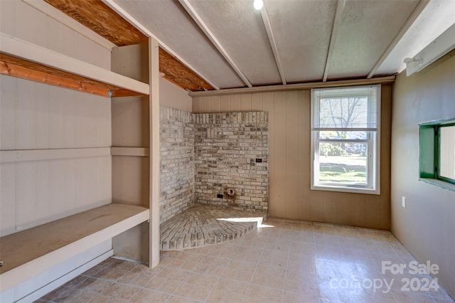 interior space with wood walls