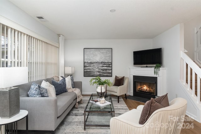 living room featuring hardwood / wood-style flooring