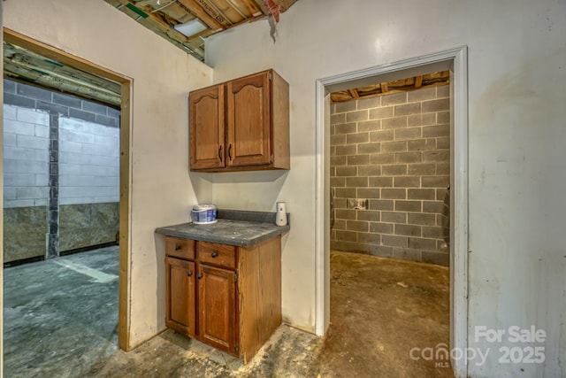 kitchen with concrete floors