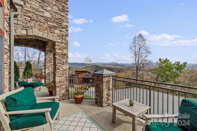 balcony with a mountain view