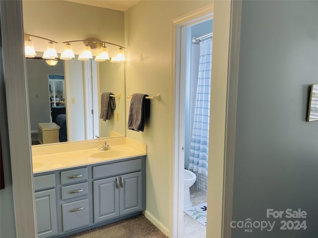 bathroom with vanity and plus walk in shower