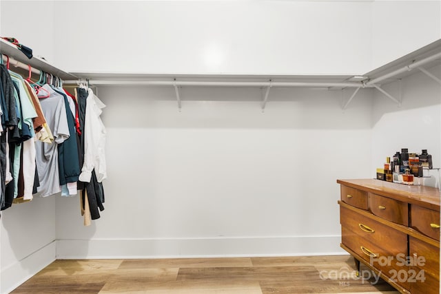 spacious closet with light hardwood / wood-style floors