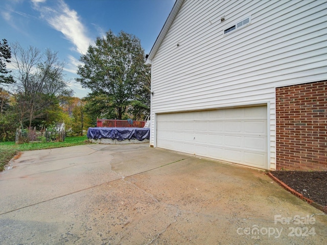 view of garage