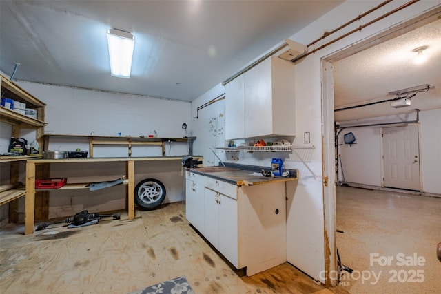 kitchen with white cabinetry