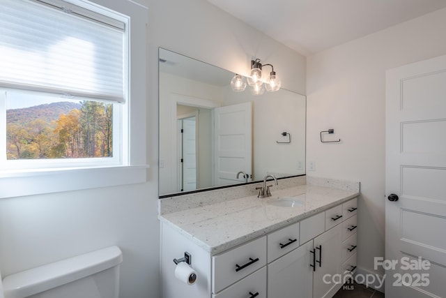 bathroom featuring toilet and vanity