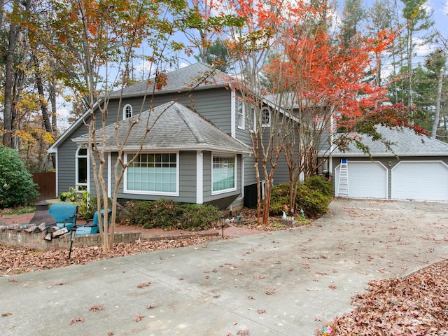 view of property with a garage