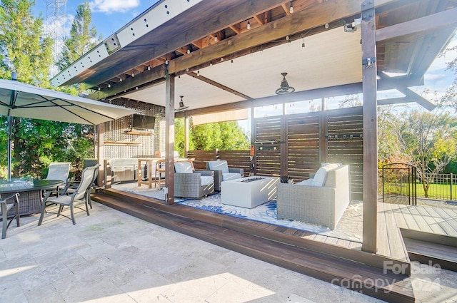 view of patio with a deck