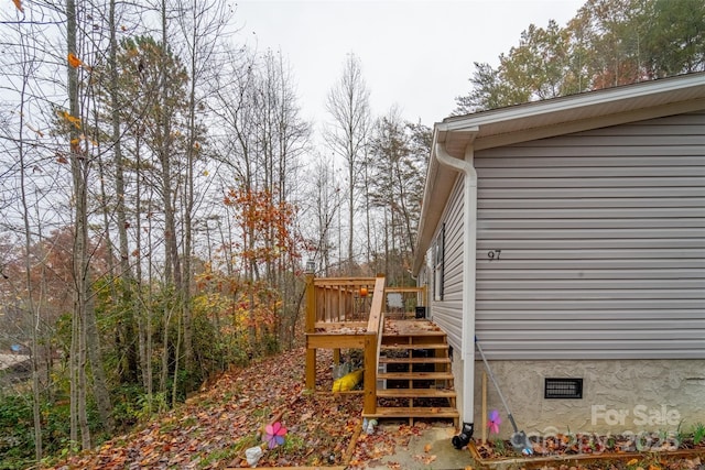 view of yard featuring a deck