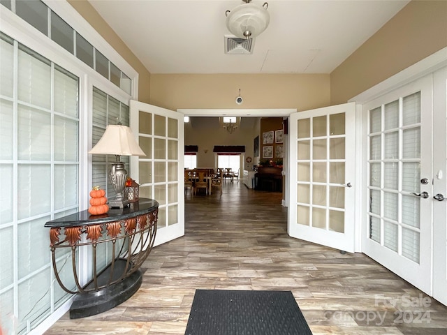 sunroom with french doors