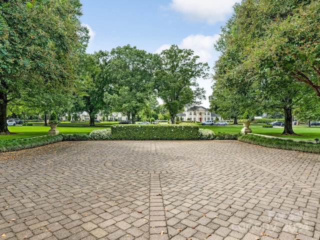 view of home's community featuring a lawn