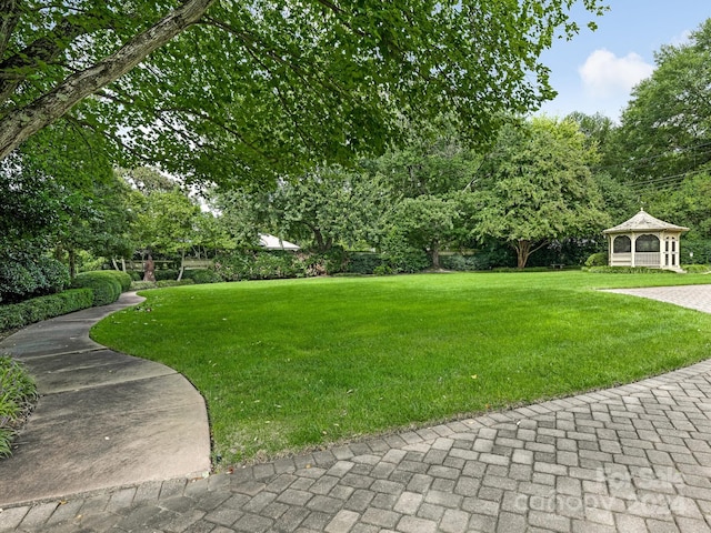 view of yard with a gazebo