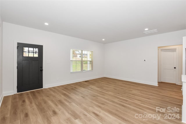 entryway with light wood-type flooring