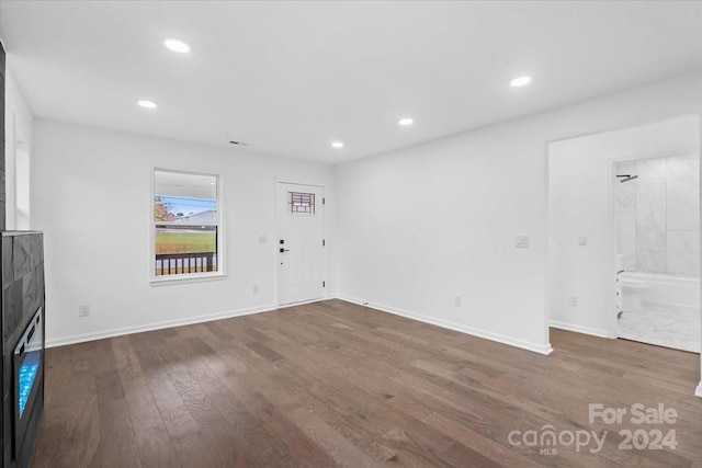 interior space featuring dark hardwood / wood-style flooring