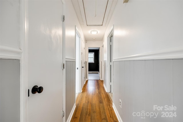 hallway featuring hardwood / wood-style floors