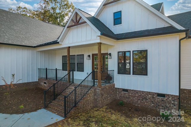 exterior space featuring french doors