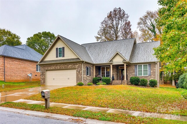 view of front of property with a front lawn