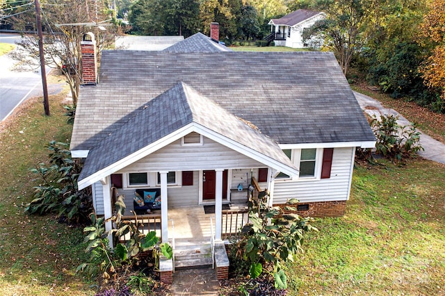 view of front of home featuring covered porch