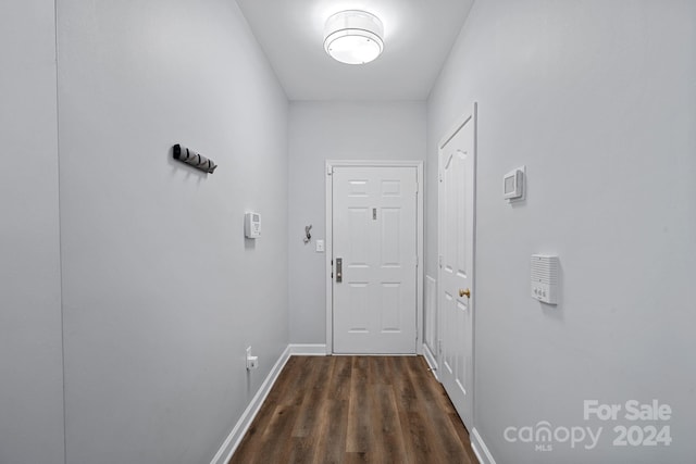 hall featuring dark hardwood / wood-style floors