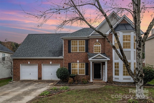 view of front of house featuring a garage