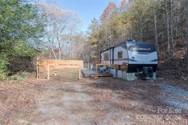 view of yard with a deck