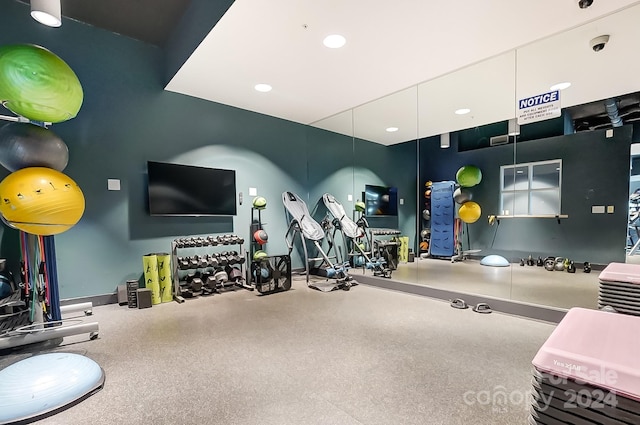 view of exercise room