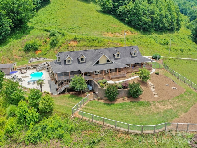 bird's eye view featuring a rural view