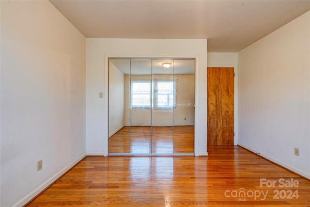 interior space featuring a closet and wood-type flooring