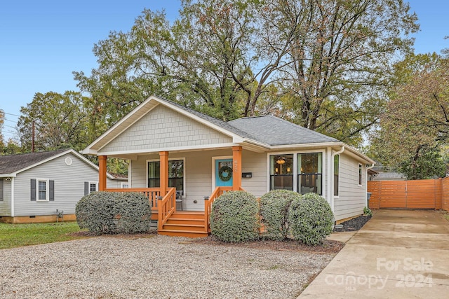 bungalow-style home featuring a porch