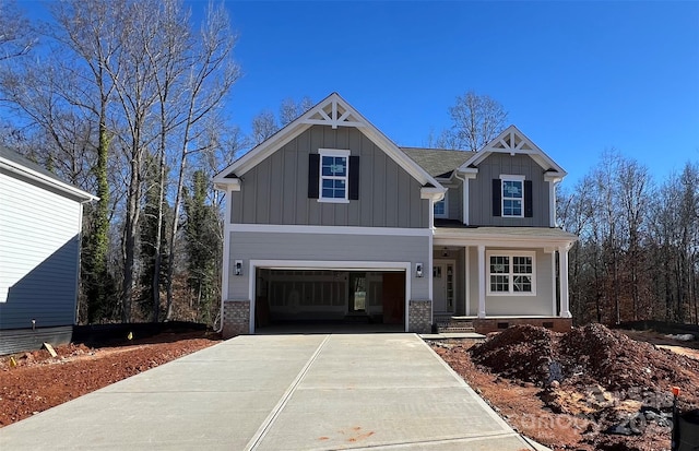 craftsman-style home featuring a garage