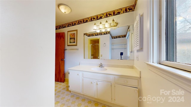 bathroom featuring vanity and plenty of natural light