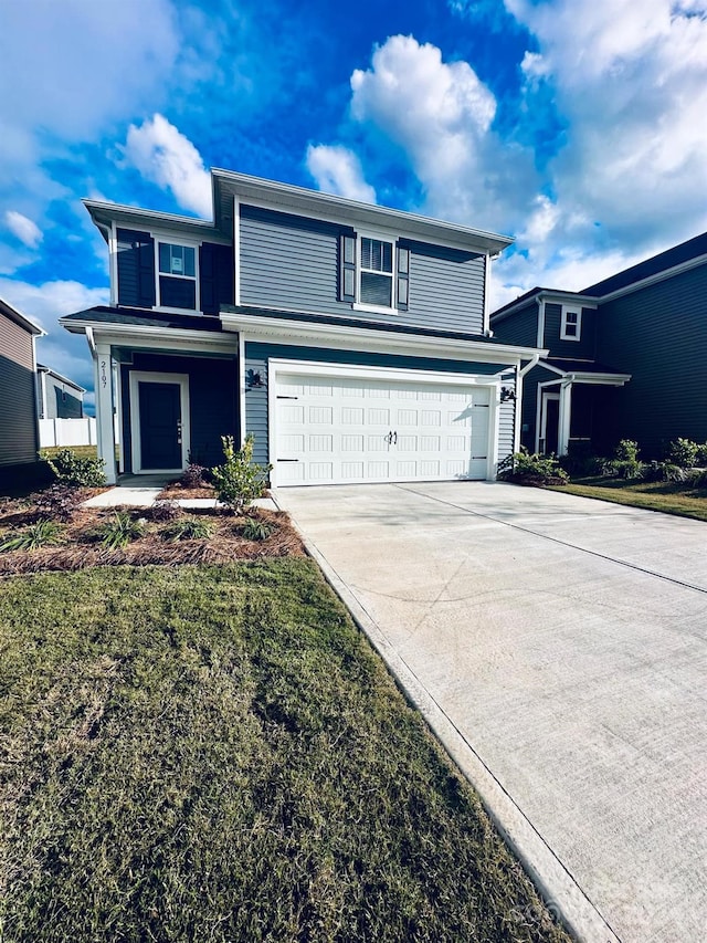 view of front property with a garage