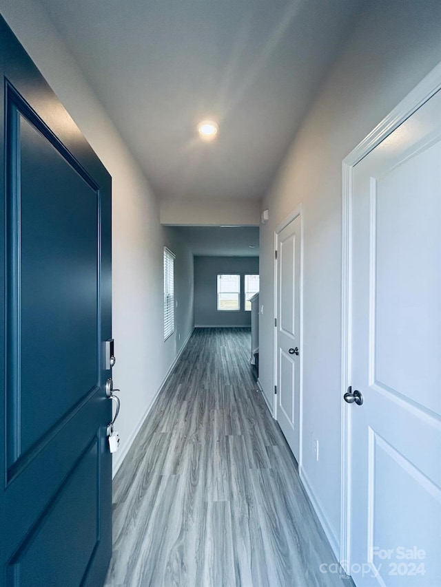 hall featuring light hardwood / wood-style floors