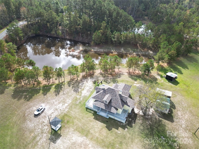 2034 Haileys Ferry Rd, Lilesville, NC 28091 - aerial view of property and surrounding area featuring a large body of water and a heavily wooded area