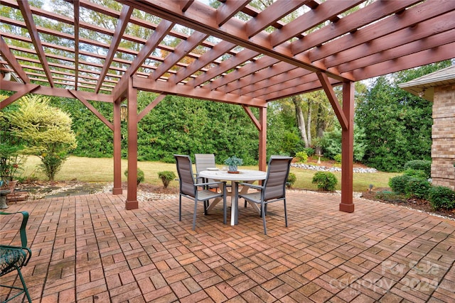 view of patio / terrace with a pergola