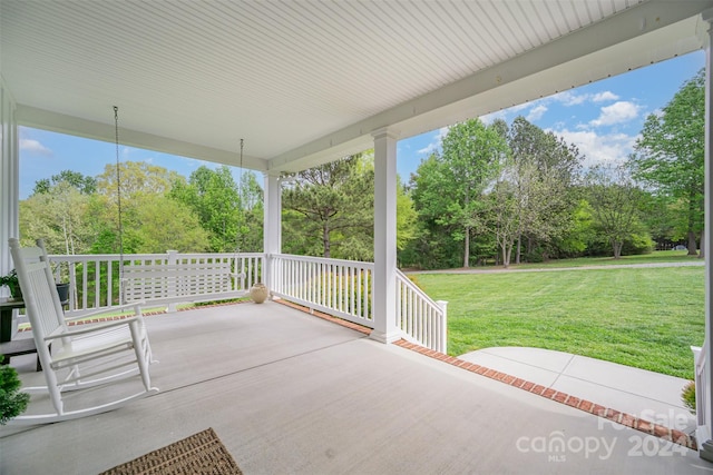 view of patio featuring covered porch