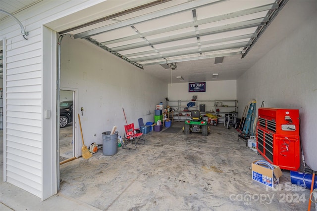 garage featuring a garage door opener