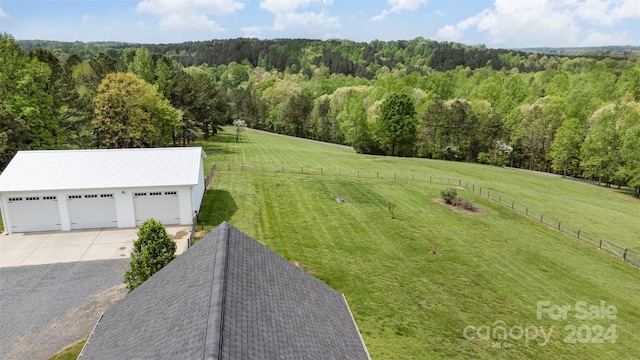 drone / aerial view featuring a rural view