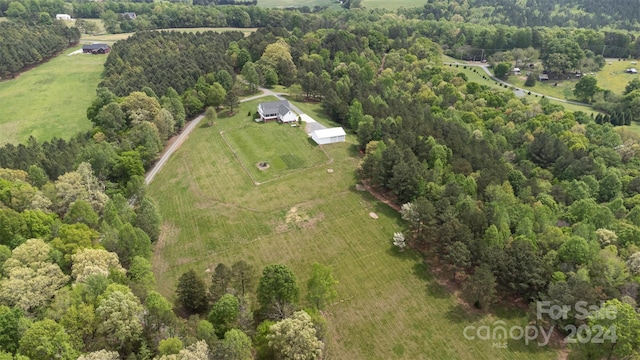 aerial view with a rural view