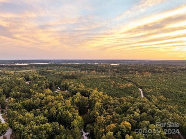 view of aerial view at dusk