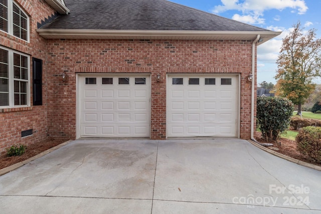 view of garage