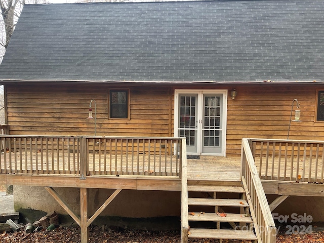 deck featuring french doors