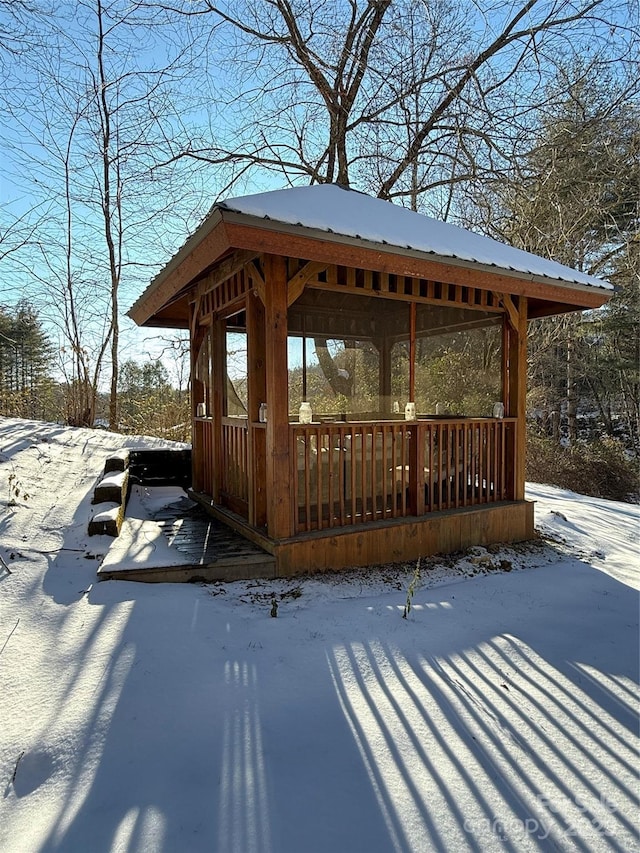 exterior space with a gazebo