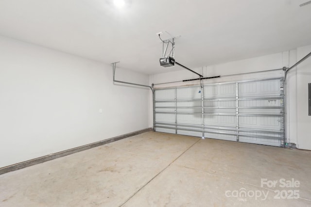 garage featuring a garage door opener