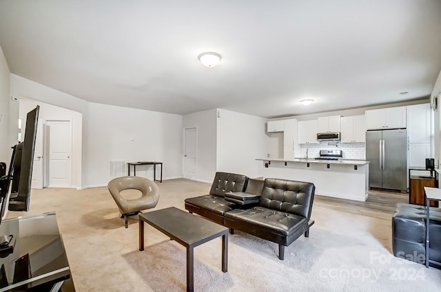 living room with light wood-type flooring