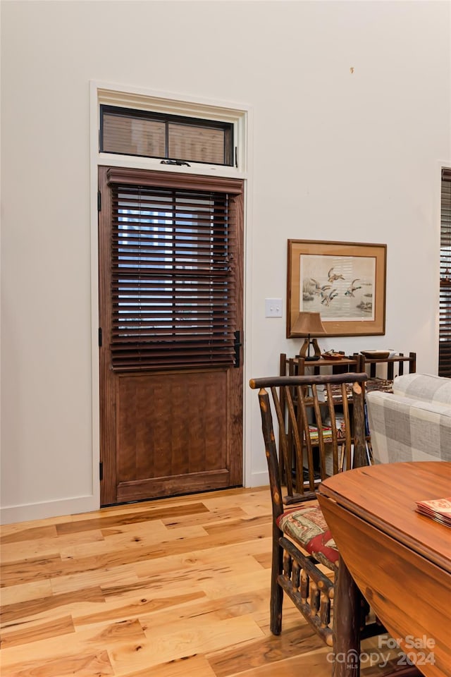 foyer entrance featuring light hardwood / wood-style flooring