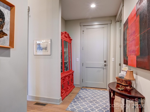 interior space with light hardwood / wood-style flooring