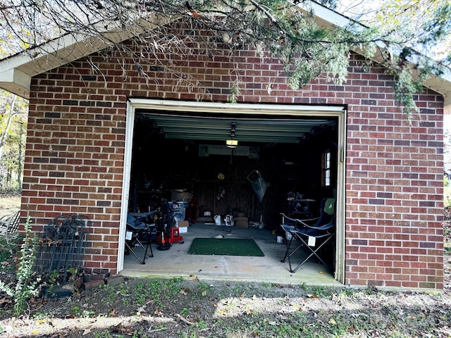 view of garage