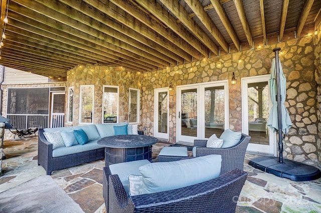 view of patio / terrace featuring an outdoor living space