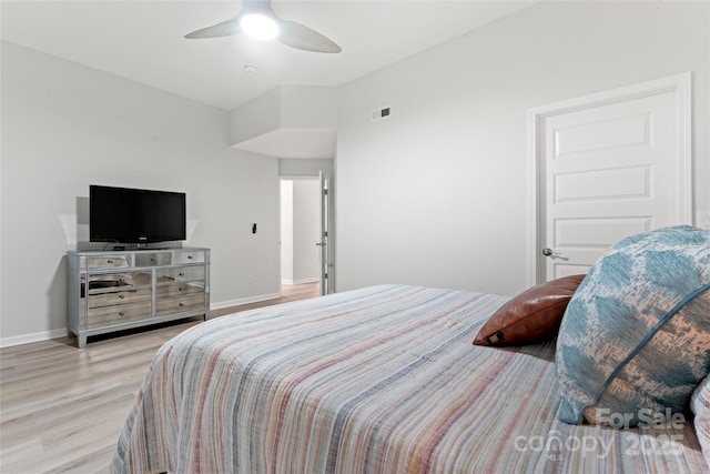 20361 Enclave Oaks Ct, Cornelius, NC 28031 - bedroom with light wood-style floors and ceiling fan