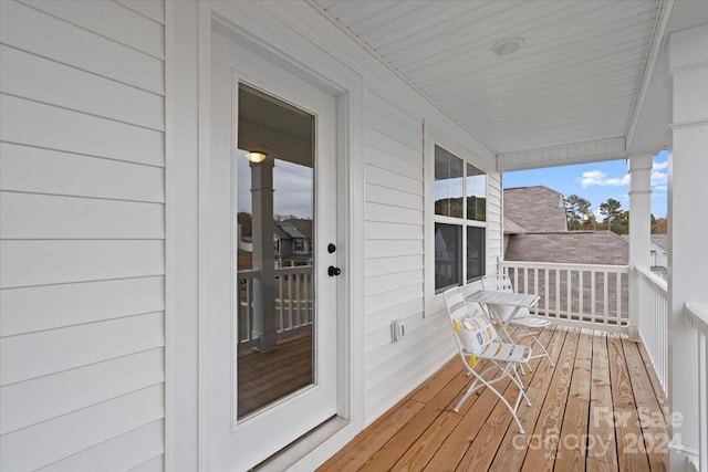 deck featuring covered porch